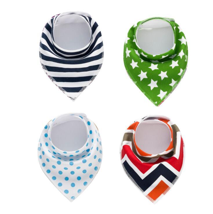 4pcs Lot Bibs Burp Cloth Print Arrow Wave Triangle Baby Bibs Cotton Bandana Accessories Shopifynow