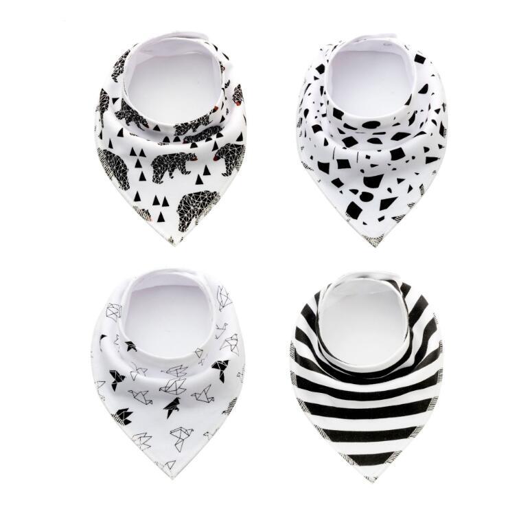 4pcs Lot Bibs Burp Cloth Print Arrow Wave Triangle Baby Bibs Cotton Bandana Accessories Shopifynow