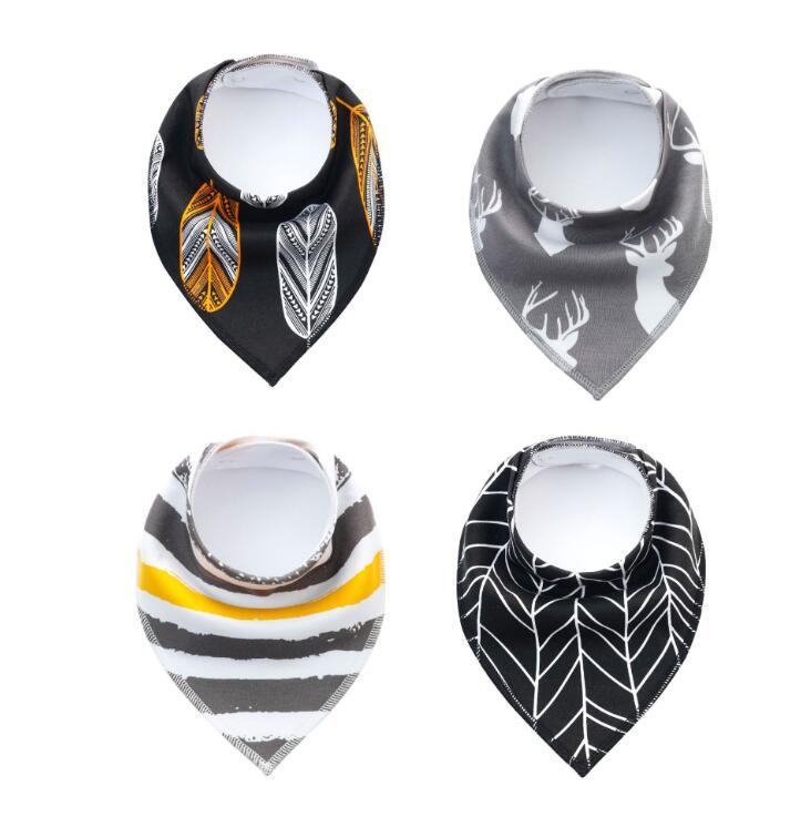 4pcs Lot Bibs Burp Cloth Print Arrow Wave Triangle Baby Bibs Cotton Bandana Accessories Shopifynow