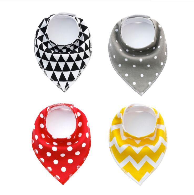 4pcs Lot Bibs Burp Cloth Print Arrow Wave Triangle Baby Bibs Cotton Bandana Accessories Shopifynow