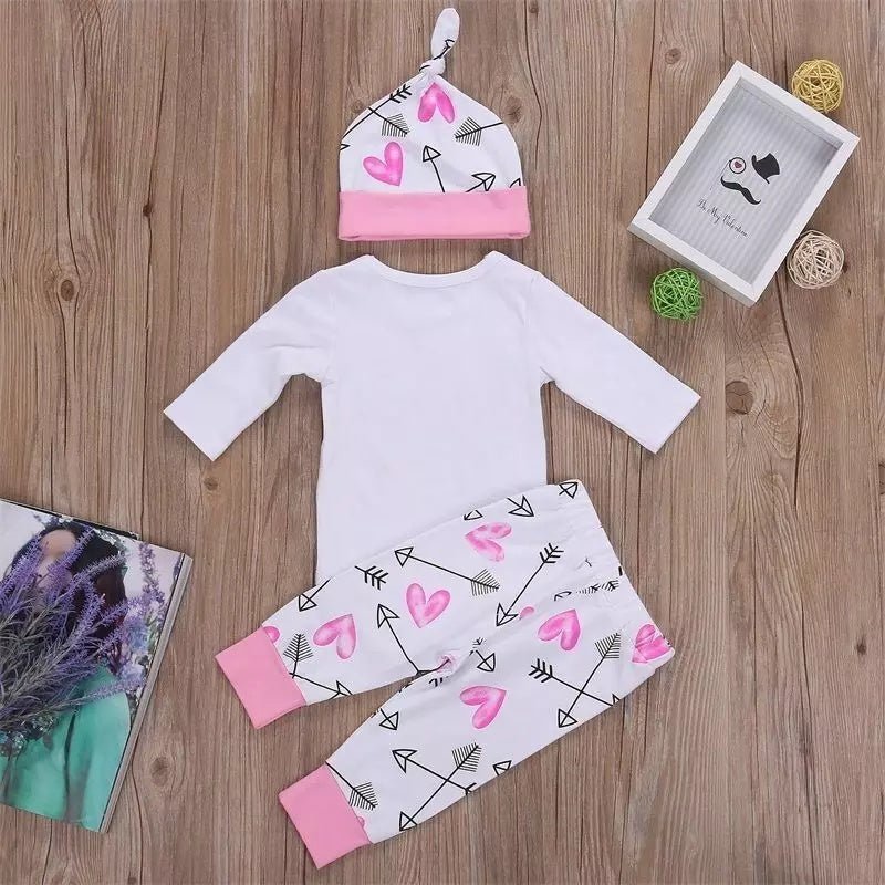 4PCS Newborn Kids Baby Girl Outfits Clothes Romper Bodysuit Pants Outfits Set Shopifynow