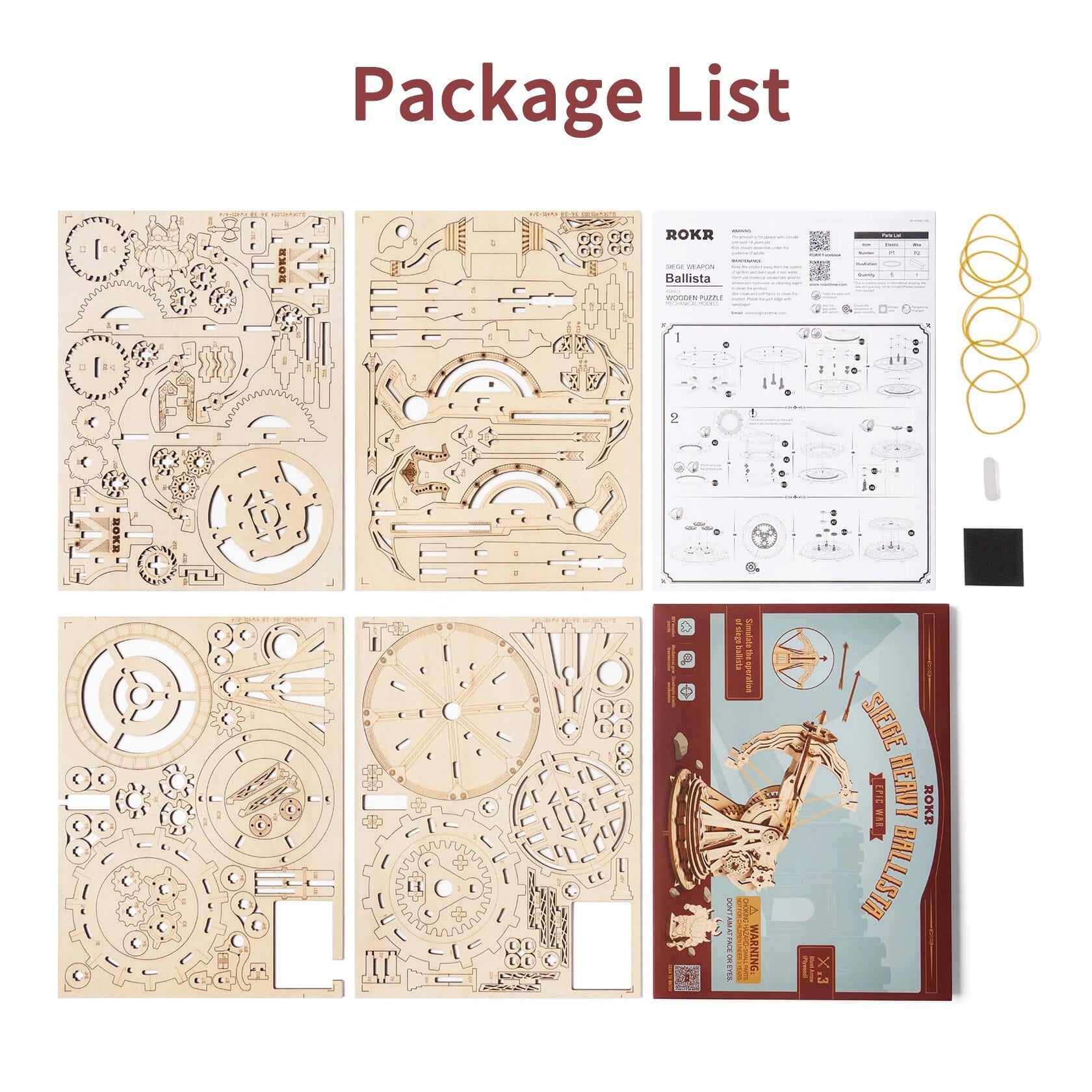 Robotime ROKR Siege Heavy Ballista 3D Wooden Puzzle War Game Assembly Toys Gifts for Children Boys Kids KW401 Dropshipping Shopifynow