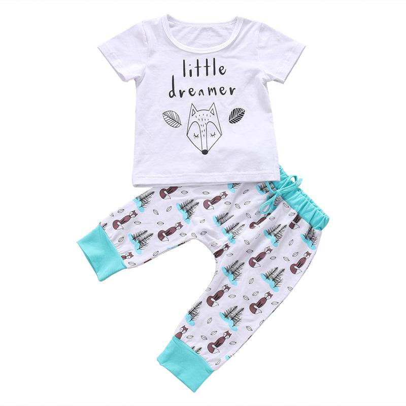 Newborn Baby Clothes Set T-shirt Tops Pants Little Boys and Girls Outfits CJ