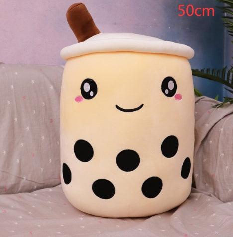 Cute Fruit Drink Plush Stuffed Soft Strawberry Milk Tea Plush Boba Tea Cup Toy Bubble Tea Pillow Cushion Kids Gift CJ
