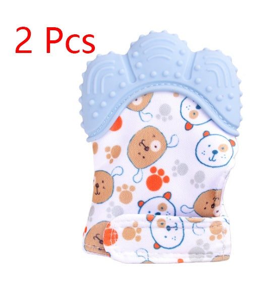 Baby teether baby anti-bite silicone molar gloves children's sound toys CJ