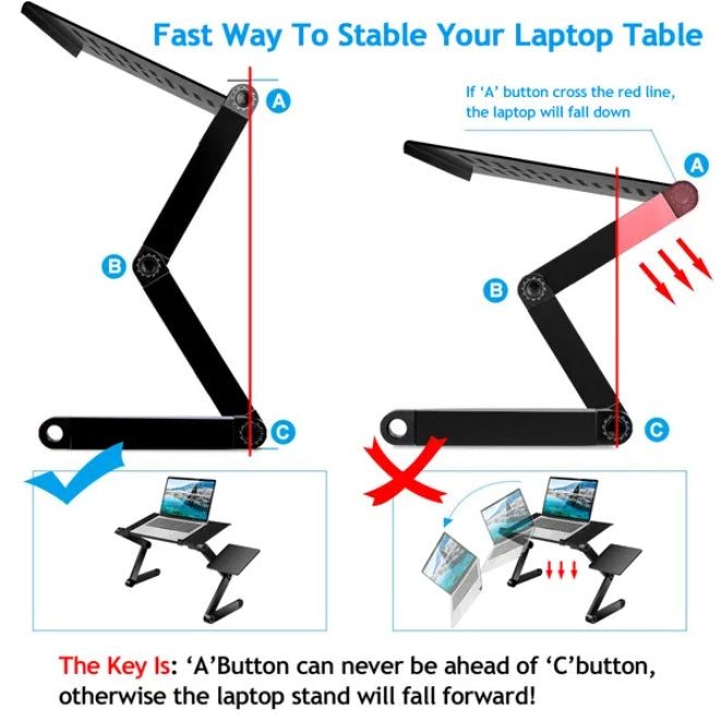 Foldable Laptop Desk With Mouse Board And Aluminum Alloy Tray Shopifynow