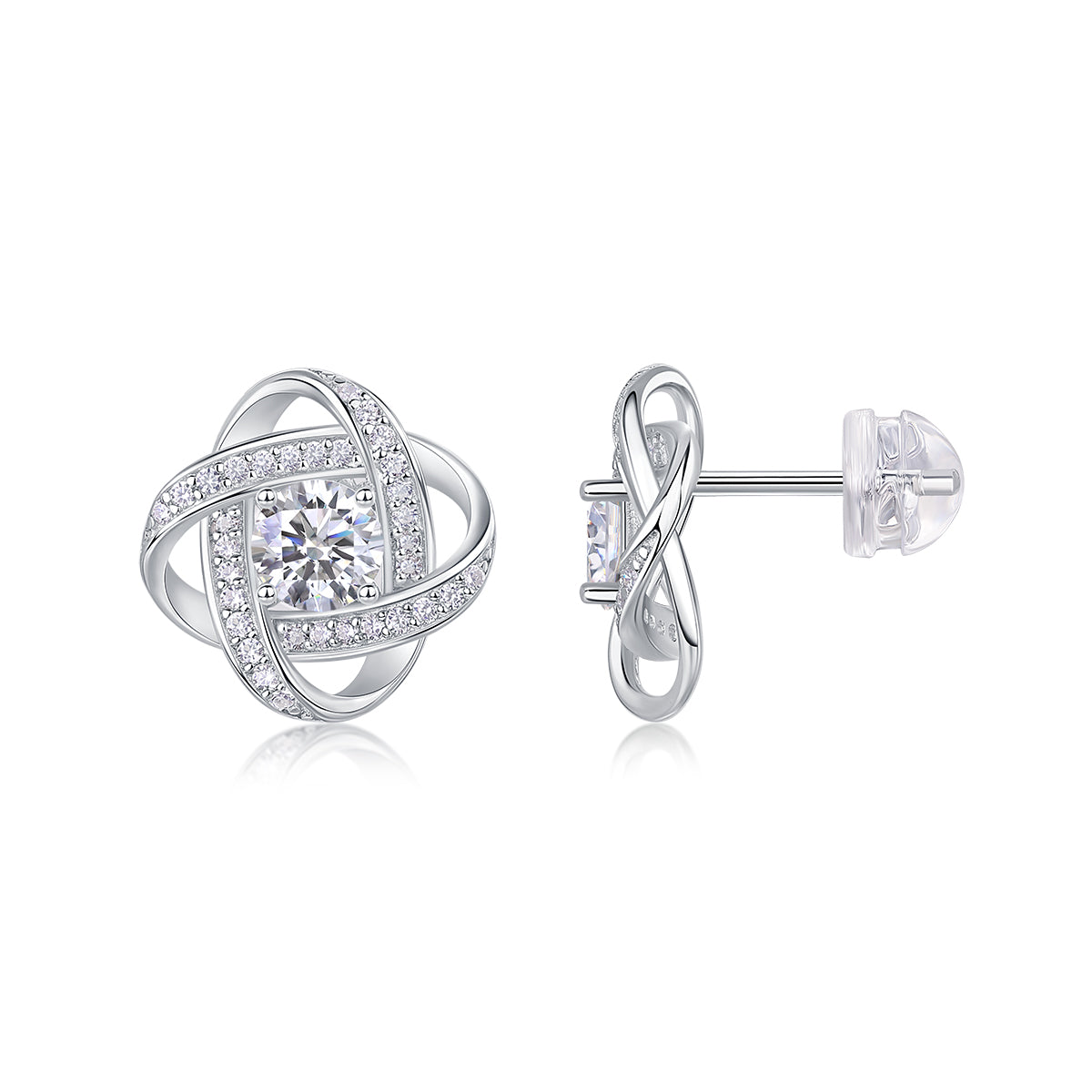 Hope Beam - A Fashionable And Luxurious Diamond Jewelry Piece Set With Half-carat Moissanite S925 Sterling Silver And Platinum-plated Stud Earrings Shopifynow