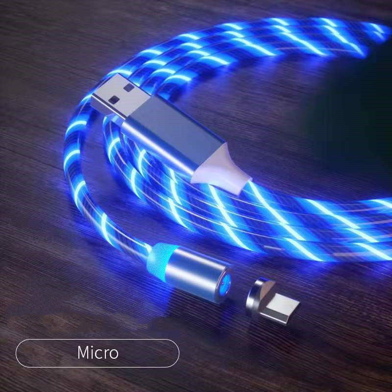 Magnetic Charging Cable Streamer Fast Charging Cable Lighting Micro USB Cable LED Magnet Charger Type-C Cable Shopifynow
