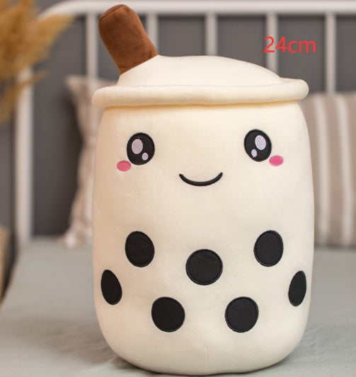 Cute Fruit Drink Plush Stuffed Soft Strawberry Milk Tea Plush Boba Tea Cup Toy Bubble Tea Pillow Cushion Kids Gift CJ