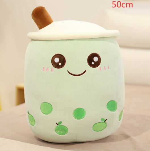 Cute Fruit Drink Plush Stuffed Soft Strawberry Milk Tea Plush Boba Tea Cup Toy Bubble Tea Pillow Cushion Kids Gift CJ