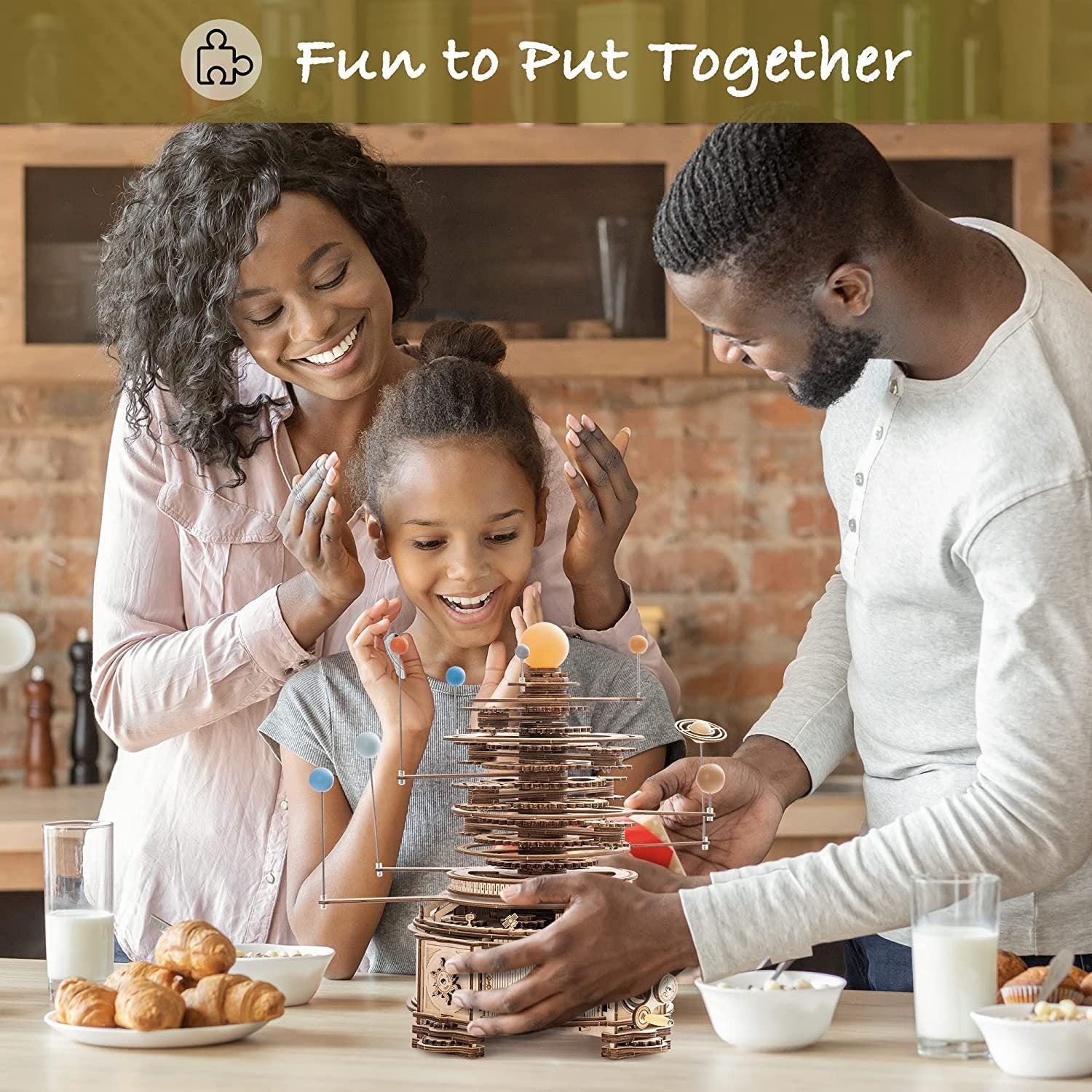 Robotime ROKR 316PCS Rotatable Mechanical Orrery 3D Wooden Puzzle Games Assemble Model Building Kits Toys Gift For Children Boys Shopifynow