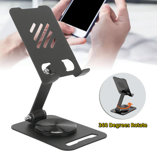 360 Degrees Rotate Metal Desk Mobile Phone Holder Stand For Phone Pad Adjustable Desktop Tablet Holderl Table Cell Phone Stand Shopifynow