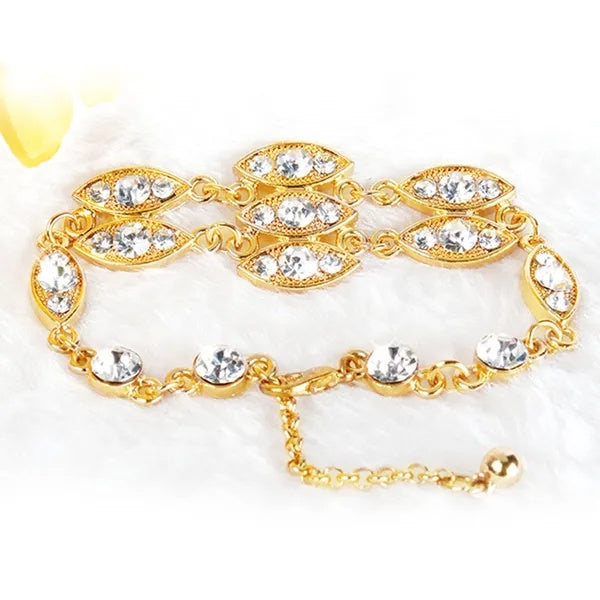 Noble Burnished Gold Bling Rhinestone Bracelet Shopifynow