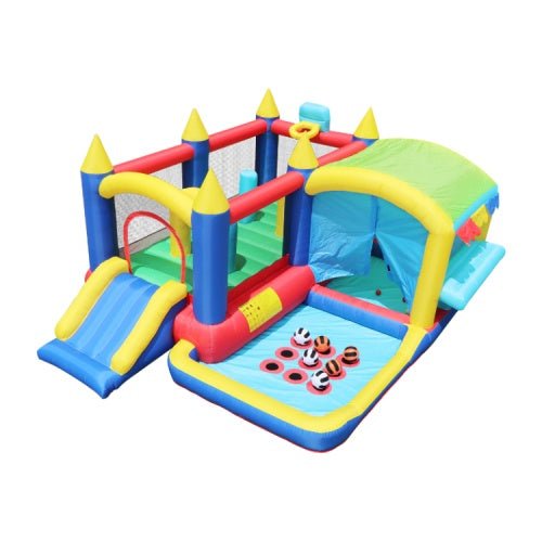 7-in-1 Inflatable Bounce House, Bouncy House With Ball Pit For Kids Indoor And Outdoor Party Family Fun, Obstacles, Toddler Jump Bounce Castle With Ball Pit For Birthday Party Gifts Shopifynow