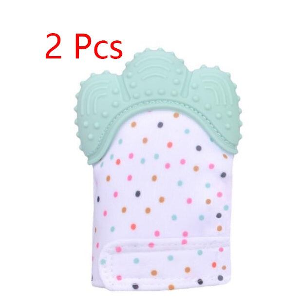 Baby teether baby anti-bite silicone molar gloves children's sound toys CJ