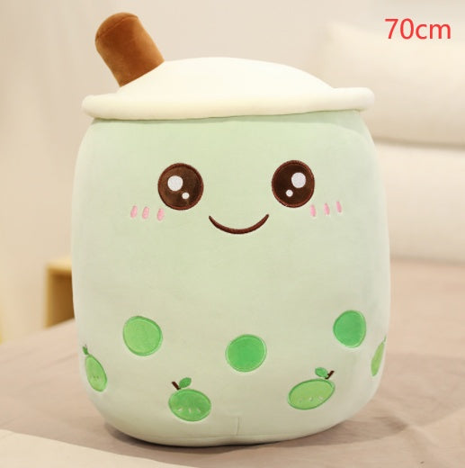 Cute Fruit Drink Plush Stuffed Soft Strawberry Milk Tea Plush Boba Tea Cup Toy Bubble Tea Pillow Cushion Kids Gift CJ