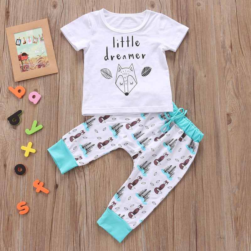 Newborn Baby Clothes Set T-shirt Tops Pants Little Boys and Girls Outfits CJ