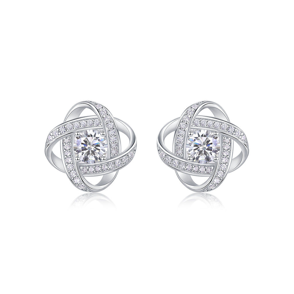 Hope Beam - A Fashionable And Luxurious Diamond Jewelry Piece Set With Half-carat Moissanite S925 Sterling Silver And Platinum-plated Stud Earrings Shopifynow