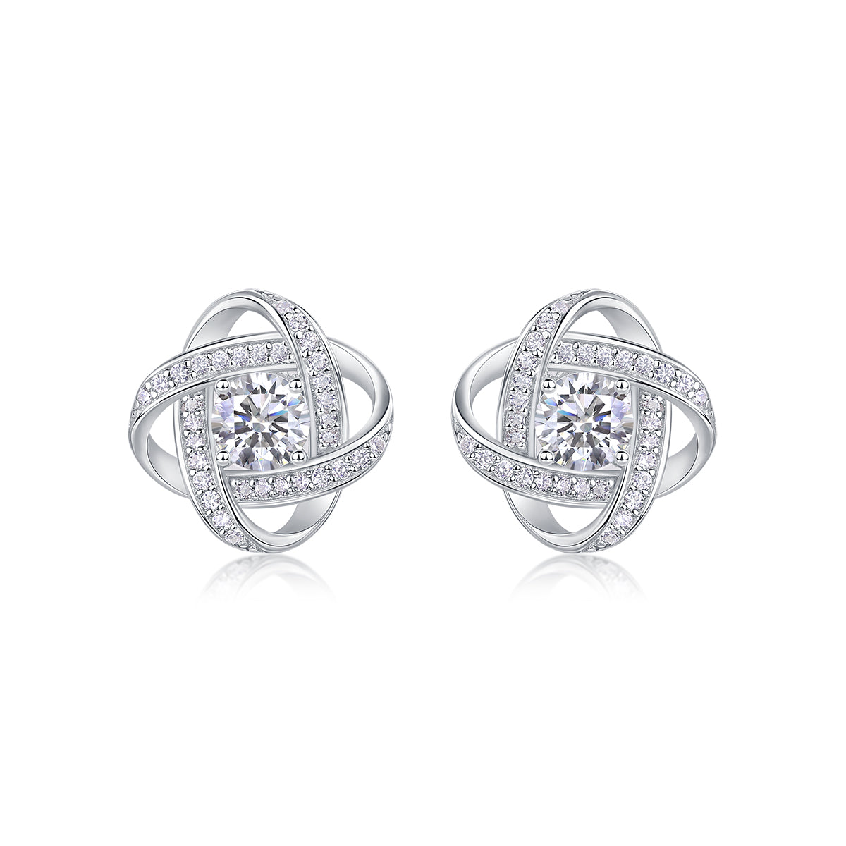 Hope Beam - A Fashionable And Luxurious Diamond Jewelry Piece Set With Half-carat Moissanite S925 Sterling Silver And Platinum-plated Stud Earrings Shopifynow