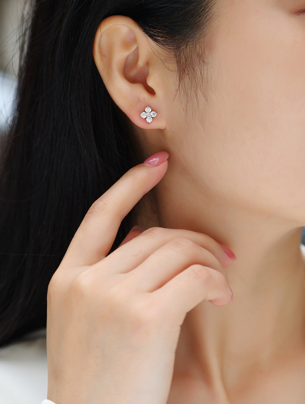 Sweetheart French - Fashionable And Luxurious Diamond Jewelry Set With Moissanite S925 Sterling Silver And Platinum-plated Stud Earrings Shopifynow