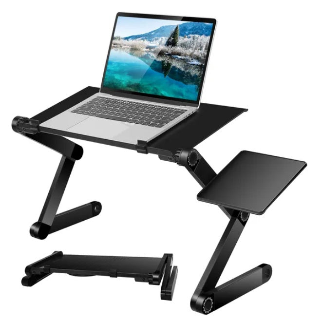 Foldable Laptop Desk With Mouse Board And Aluminum Alloy Tray Shopifynow