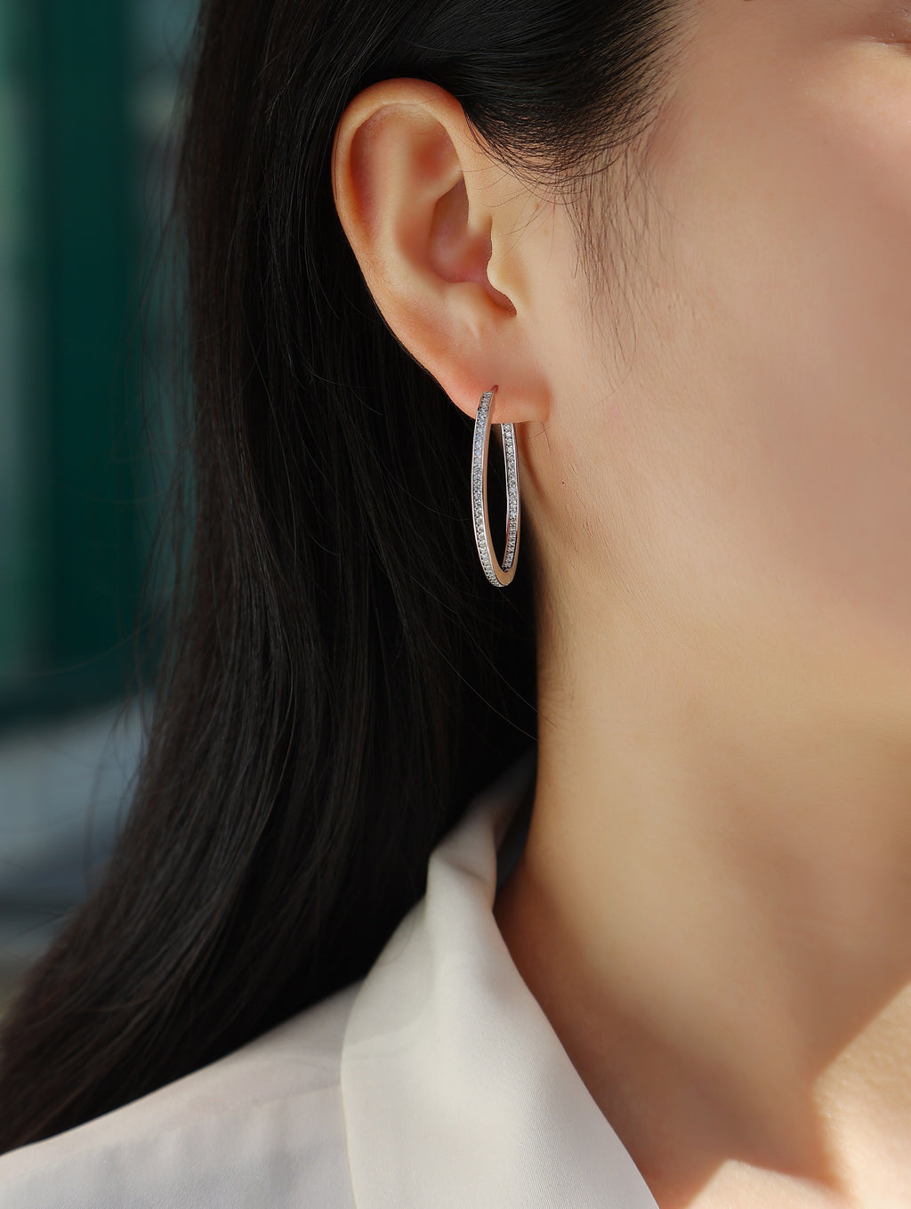 Moon Sea - Fashionable And Luxurious Diamond Jewelry Set With Moissanite S925 Sterling Silver And Platinum-plated Stud Earrings Shopifynow