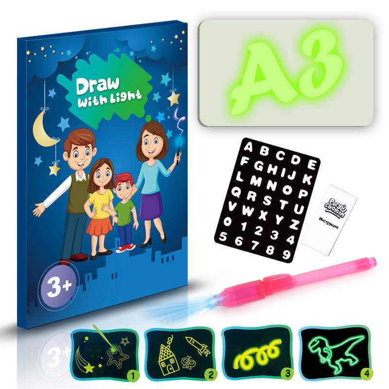 Educational Toy Drawing Pad 3D Magic 8 Light Effects Puzzle Board Sketchpad Shopifynow