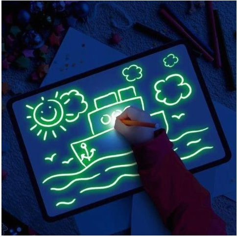 Educational Toy Drawing Pad 3D Magic 8 Light Effects Puzzle Board Sketchpad Shopifynow