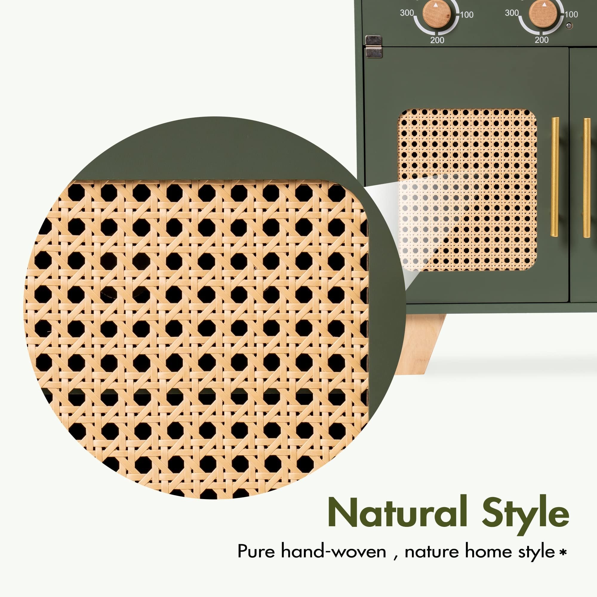 ROBUD Green Wooden Kitchen Toy Set With Accessories Chef Pretend Playset For Kid Shopifynow