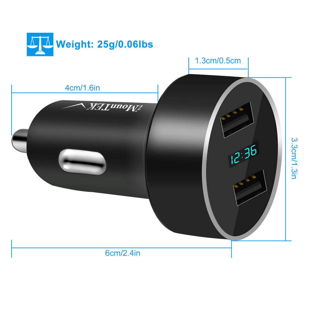 Universal 15W-3.1A Dual USB Car Charger Adapter Aluminum Alloy Fast Car Charging Adapter For IOS Phone XR XS Tablet PC Shopifynow