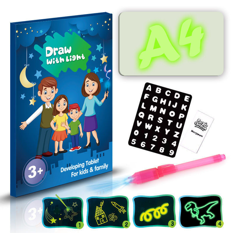 Educational Toy Drawing Pad 3D Magic 8 Light Effects Puzzle Board Sketchpad Shopifynow