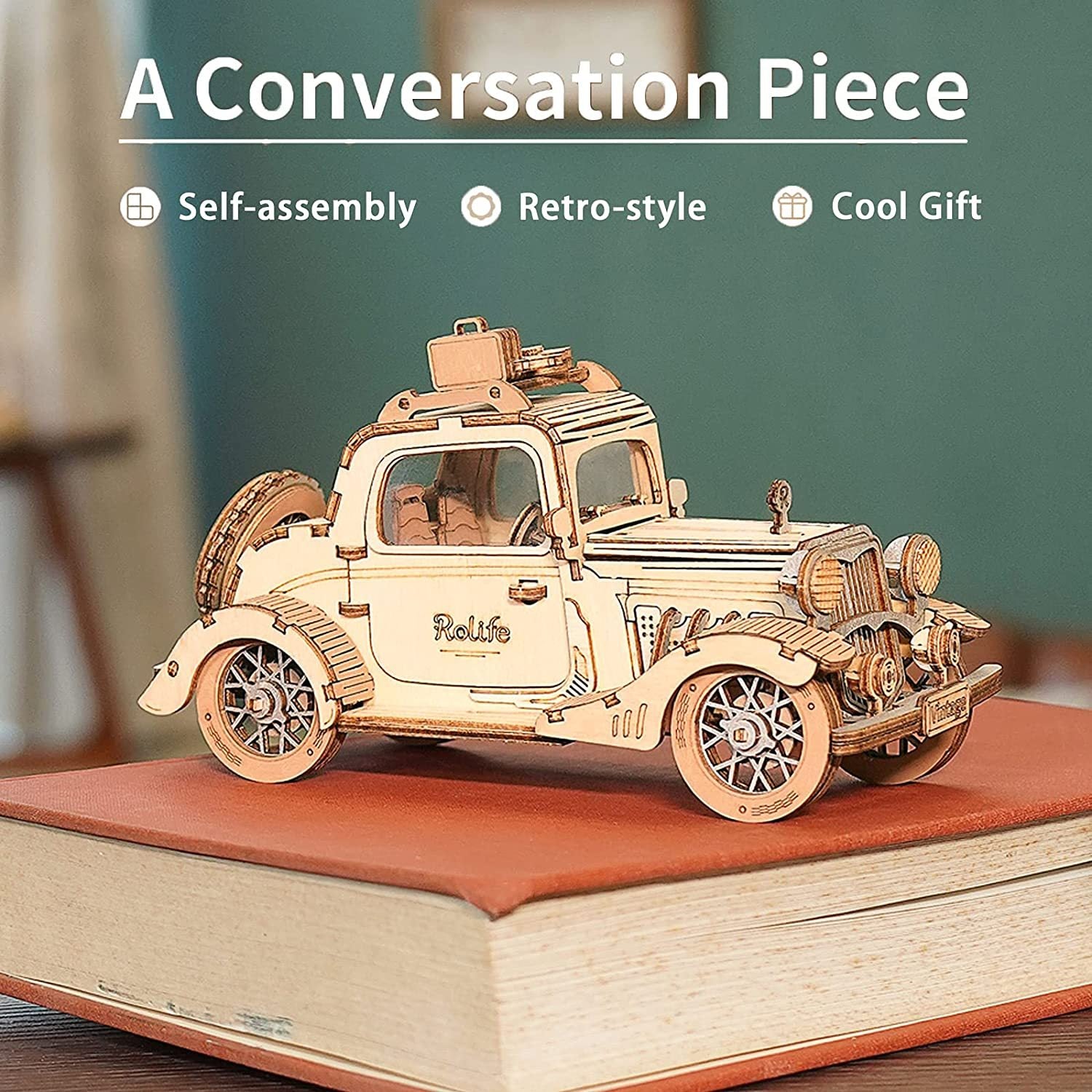 Robotime Rolife Vintage Car Model 3D Wooden Puzzle Toys For Chilidren Kids Shopifynow