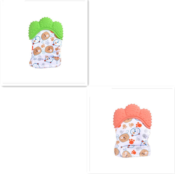 Baby teether baby anti-bite silicone molar gloves children's sound toys CJ