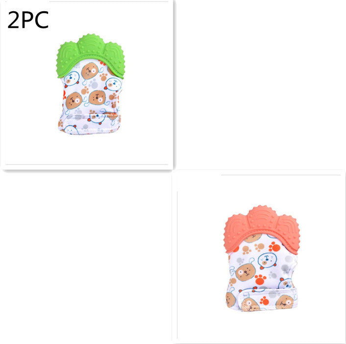 Baby teether baby anti-bite silicone molar gloves children's sound toys CJ