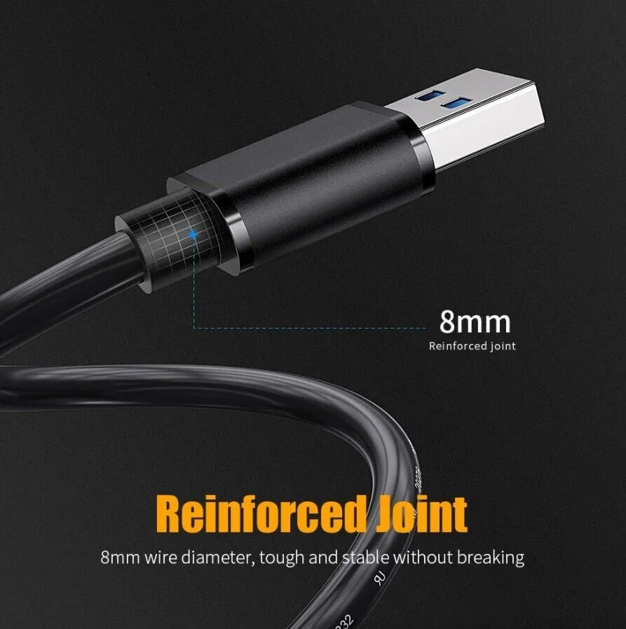 USB 3.0 A Male To A Male Cable Data Transfer Super Speed Power Charger Metal 6FT