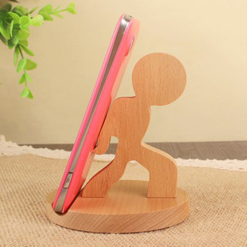 Creative  Mobile Phone Toma Back With Coin Beech Wood Lazy Phone Holder Custom Lettering Shopifynow