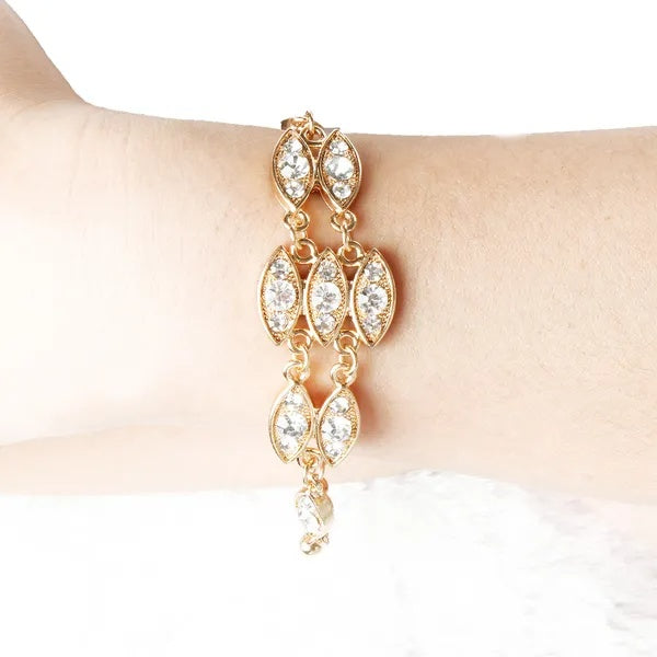 Noble Burnished Gold Bling Rhinestone Bracelet Shopifynow