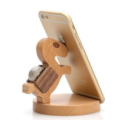 Creative  Mobile Phone Toma Back With Coin Beech Wood Lazy Phone Holder Custom Lettering Shopifynow