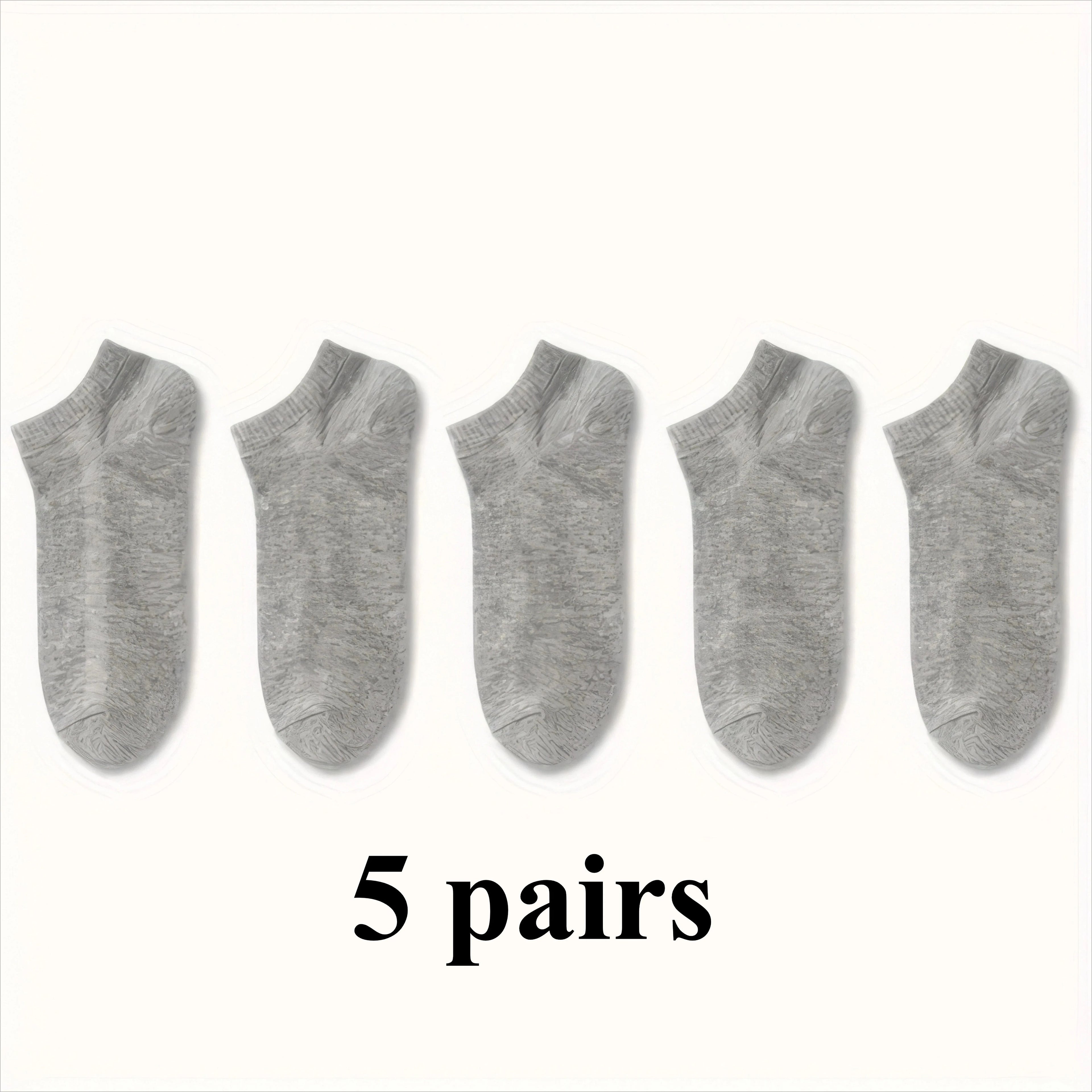 5 Pairs of Classic Black, White, and Gray Socks, High Elasticity and Comfort, Suitable for Sports and Daily Wear Shopifynow