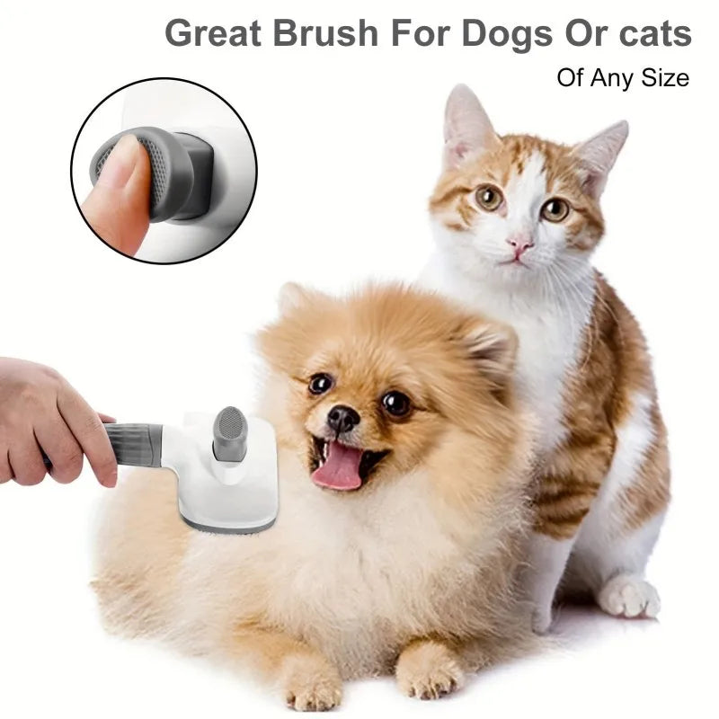 2-in-1 Pet Grooming Brush - Massaging Deshedder with Easy Cleanup Shopifynow