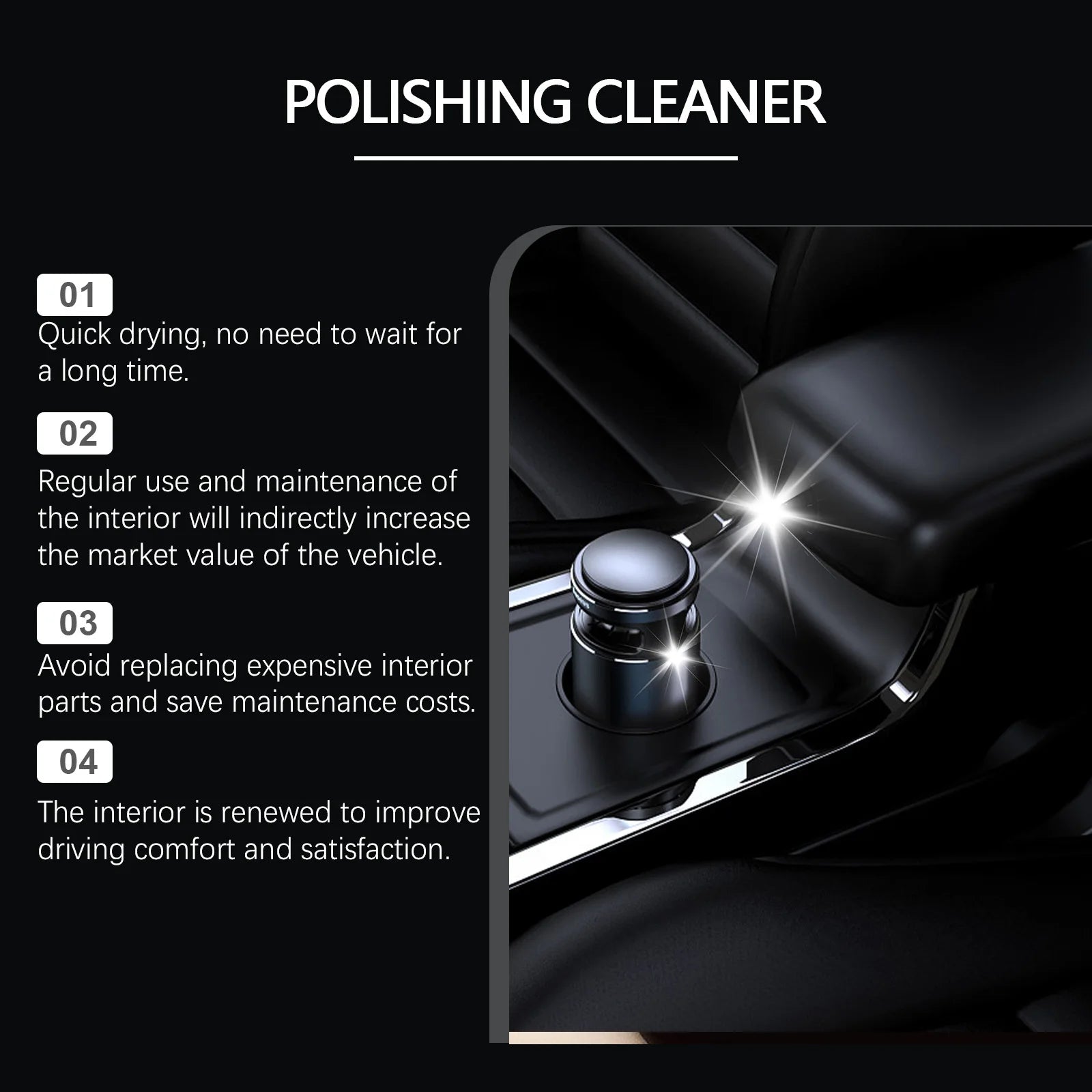 Homonth Car Interior Care Cleaning Agent Restoring Gloss Back To Black Color Fading Protective Maintain Interior Detailing Agent Shopifynow