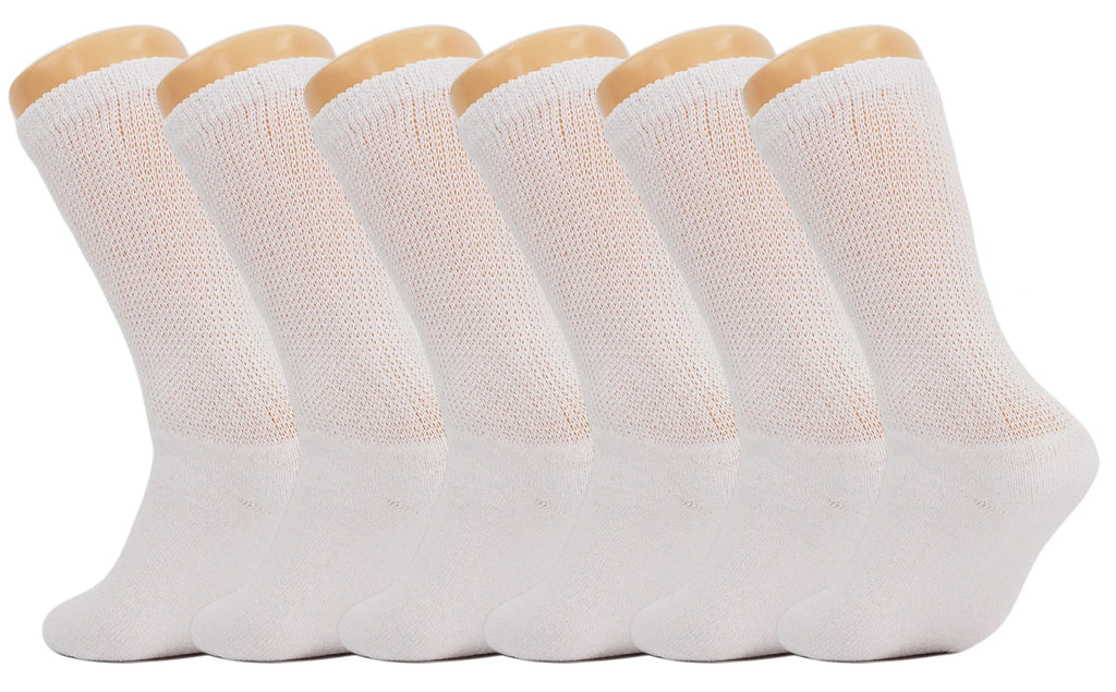 Diabetic Crew Socks with Non Binding Top Loose Fitting Diabetic Socks 6 Pairs Shopifynow