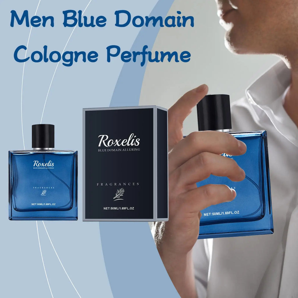 Roxelis 50ml Charmig Cologne Perfume Spray Men's Blue Domain Fragrance Lasting Scent Pheromone Flirting Romantic Dating Perfume Shopifynow