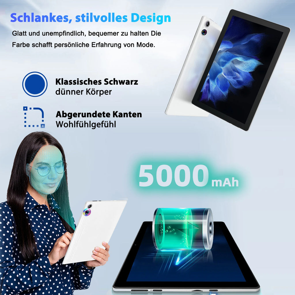 10 Inch Tablet Android 14 A523 Octa Core 12GB RAM 64GB ROM(TF 1TB) 5000mAh Face Unlocked Dual Carmera Keyboard Mouse Set PC Pad Shopifynow