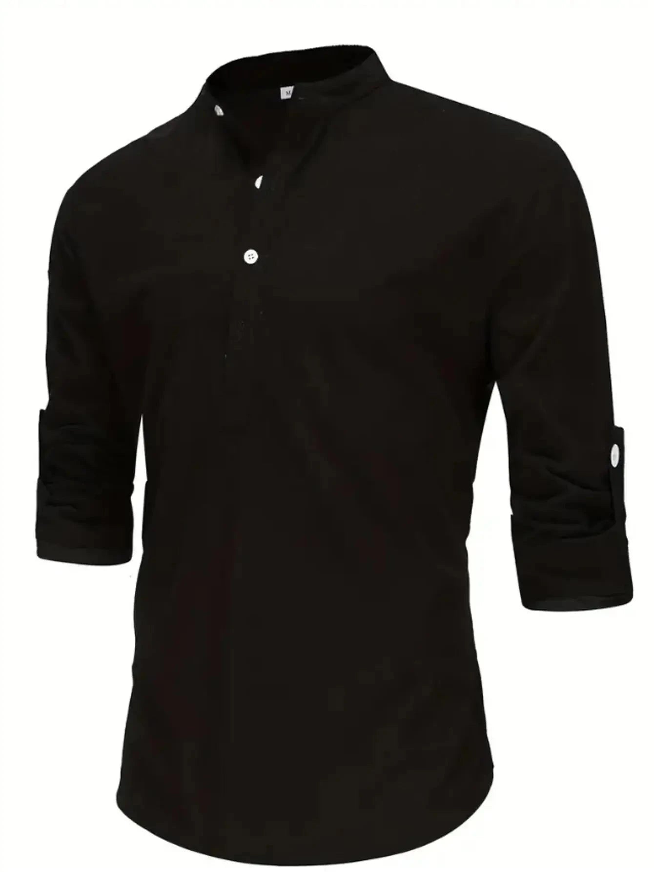 Men's Cotton Linen Henley T-Shirts Long Sleeve Hippie Casual Beach T-Shirts Shopifynow