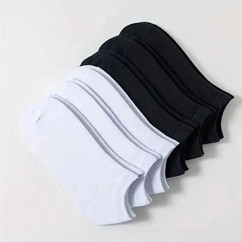 15 Pairs of Black, White, and Gray Solid-colored Sports Socks, Lightweight and Breathable, Fitness and Sports Accessories Shopifynow