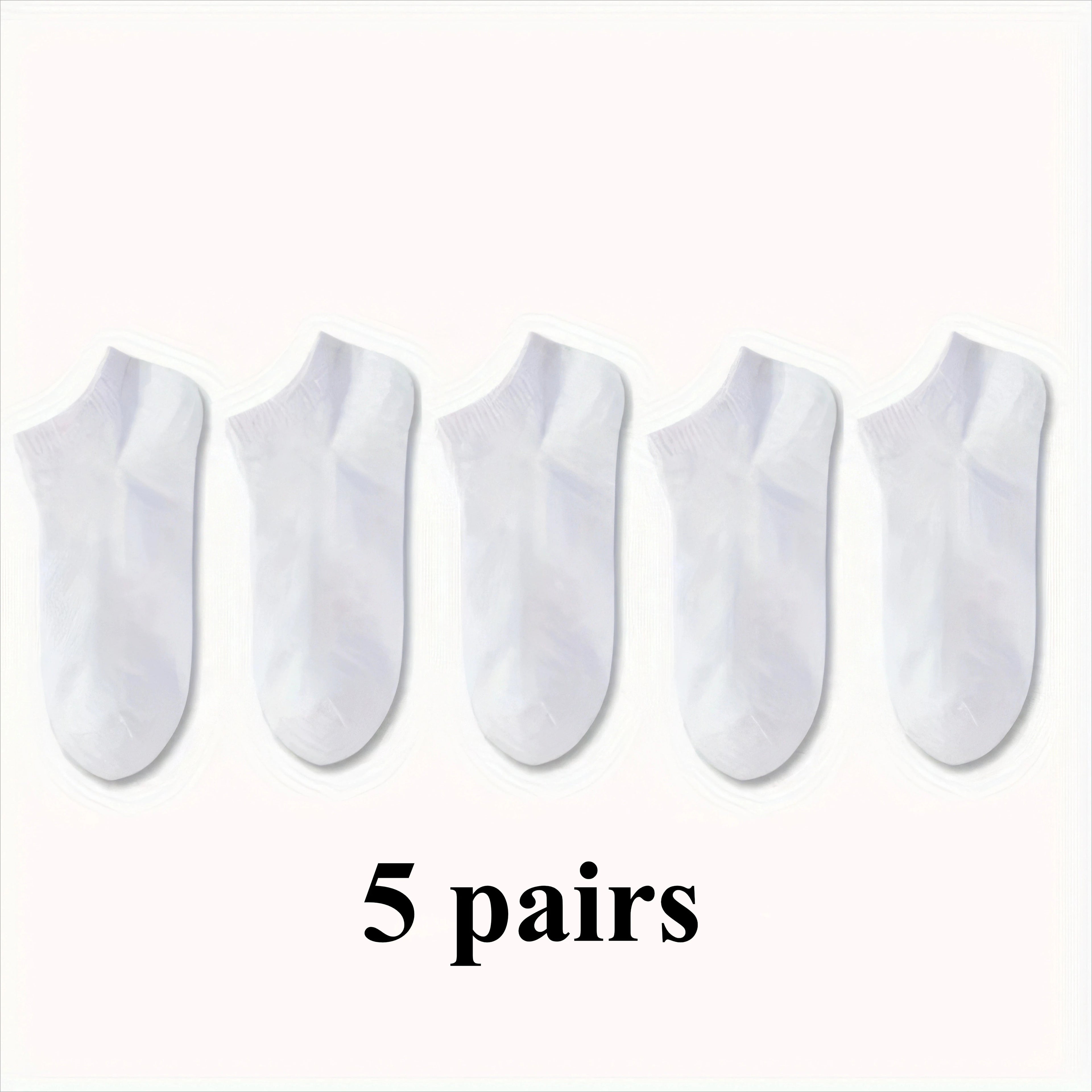 5 Pairs of Classic Black, White, and Gray Socks, High Elasticity and Comfort, Suitable for Sports and Daily Wear Shopifynow