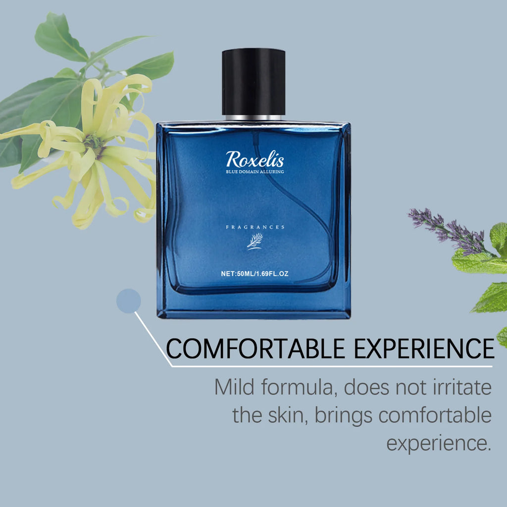 Roxelis 50ml Charmig Cologne Perfume Spray Men's Blue Domain Fragrance Lasting Scent Pheromone Flirting Romantic Dating Perfume Shopifynow