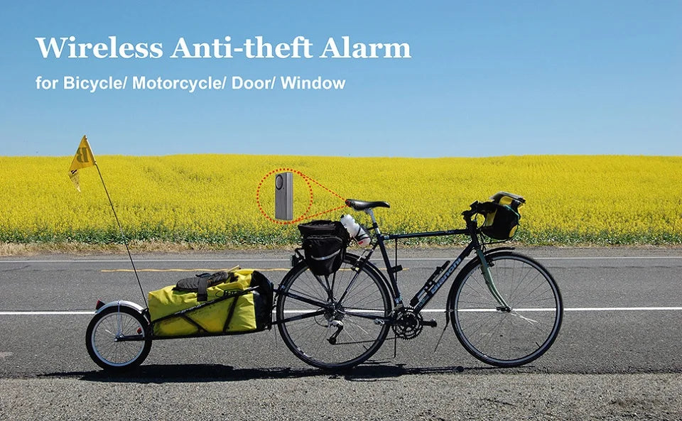 Awapow Wireless Vibration Bike Alarm With Remote Control Anti-Theft Alarm 110dB Loud Bike Door Window Alarm Home Safety System - Shopifynow