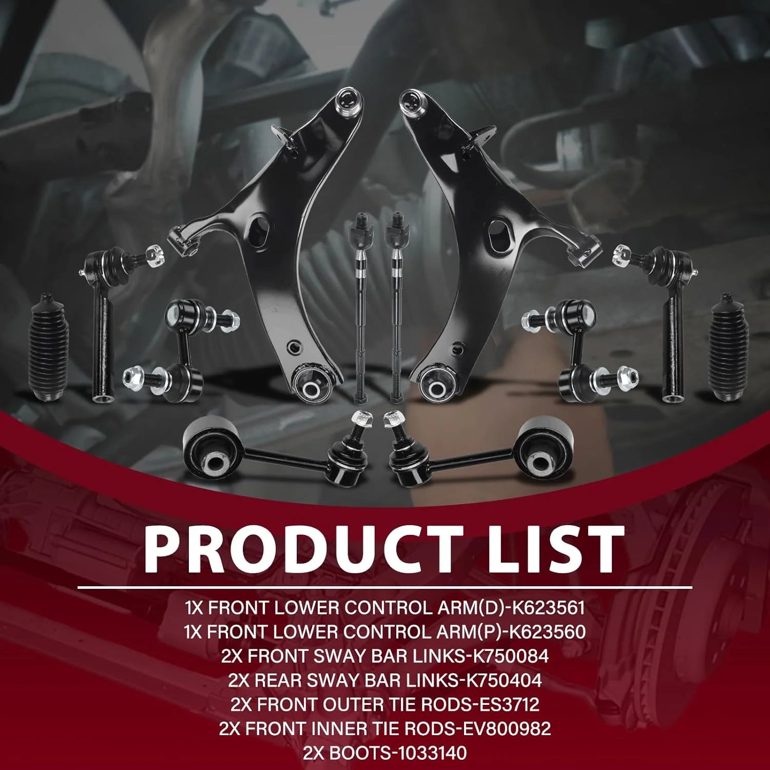 Frenzybro 12pcs Front Lower Control Arm with Ball Joints Sway Bar Links Inner Outer Tie Rods for XV Crosstrek 2013-2017 - Shopifynow